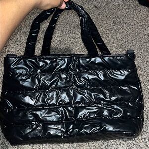 Black Quilted Tote Bag